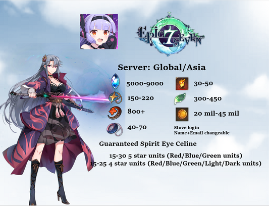 EPIC SEVEN 7 Global/Asia starter Spirit Eye Celine starter