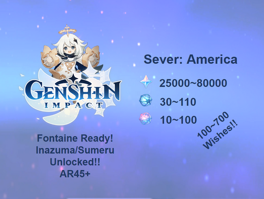 Genshin Impact Server America (NA) 100-700 wishes