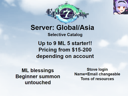 EPIC SEVEN 7 Global/Asia starter Selective Catalog