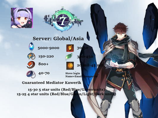 EPIC SEVEN 7 Global/Asia starter Mediator Kawerik starter