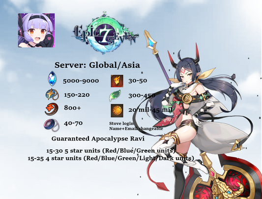 EPIC SEVEN 7 Global/Asia starter Apocalypse Ravi starter