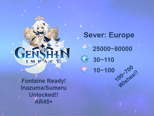 Genshin Impact Server Europe (EU) 150-700 wishes