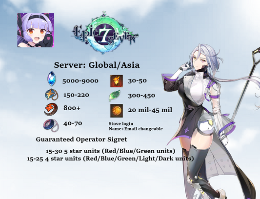 EPIC SEVEN 7 Global/Asia starter Operator Sigret starter